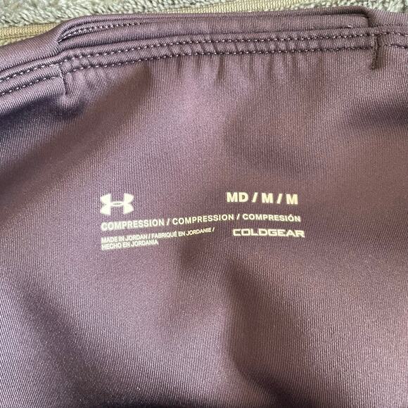 Under Armour ColdGear Compression Leggings Womens Medium Purple Active Pants - Picture 4 of 8